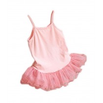 Little Girls Shimmering Pink Lace Ruffle Cami