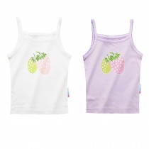 Toddler Girls White & Purple Strawberry Cami Tops, 4-5 Yrs
