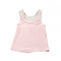 Toddler Girls Pink Lace Patchwork Tank Top, 3-4 Yrs