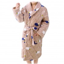 Thicken Soft Plush Lapel Bathrobes for Boys Girls Winter Bath Homewear, Moon and Cloud