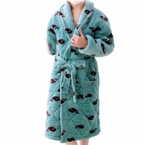 Thicken Soft Plush Lapel Bathrobes for Boys Girls Winter Bath Homewear, Dolphins