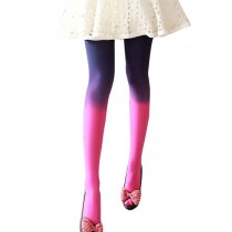 Women's Girl's CONTRAST COLOR Stockings Soft Footed Tights, ROSE PURPLE