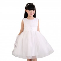 Elegant Girl's Tulle Princess Dress Lovely Party Dresses(White)