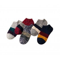 Men's Breathable Summer Cotton Boat Socks No Show Socks 5 pairs (K)