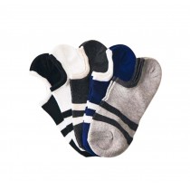 5 pairs Men's Combed Cotton Boat Socks Antiskid Low Cut No Show Socks (H)