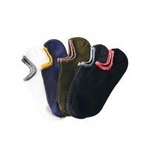 5 pairs Men's Combed Cotton Boat Socks Antiskid Low Cut No Show Socks (J)