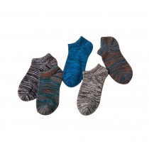 Fashion Men's Cotton Boat Socks Comfort Four Seasons No Show Socks, 5 pairs (B)