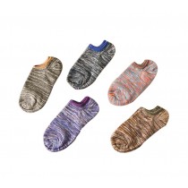 Fashion Men's Cotton Boat Socks Comfort Four Seasons No Show Socks, 5 pairs (A)