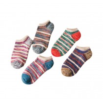 Men's Cotton Boat Socks Comfort Four Seasons No Show Socks, 5 pairs (Style 5)
