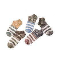 Men's Cotton Boat Socks Comfort Four Seasons No Show Socks, 5 pairs (Style 2)