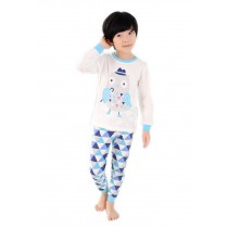 Blue Mr Owl Boys Pajama Set, 7-8 Yrs