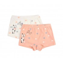 Set of 2 Breathable Soft Baby Girls Underwear Panties, 2-3 Years, ORANGE WHITE