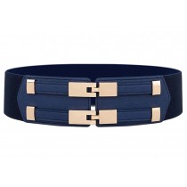 Double Buckle Women Girls Corset Belt Navy BLUE Waist Belt