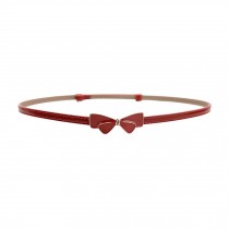 Red Bowknot Waist Belts Skinny Belts Slender Belt Leather Belt Patent Leather