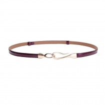 Purple Fashion Alloy Buckle Hook Slender Waist Belt Leather Belt Skinny Belts