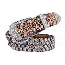 Belt Fashion Belt Female Rhinestones Inlaid Wide Belt,Leopard