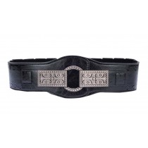 Female Belt Retro Carved Buckle Waist Elastic Waist Closure Belt Belts ,Black