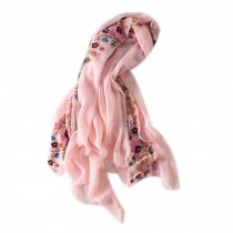 Fashion Shawl for Lady/Lightweight Soft Scarf/Embroidery Scarf,Floral, PINK
