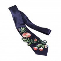 Women Little Scarf Polyester Filament Neckties Silk Neckties Embroidery Neckties