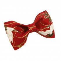 Men Bow Tie Polyester Neckties Chinese Style Red Crown Crane Wedding Bow Tie