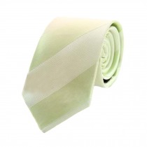 Formal Wear Mens Polyester Skinny Neckties Light Green Diagonal Stripes Ties 7cm