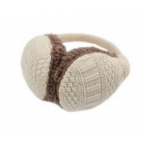 Beige Knitted Earmuff for Womens, Detachable Ears Protector