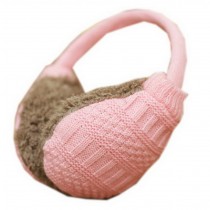 Pink Knitted Earmuff for Womens, Detachable Ears Protector