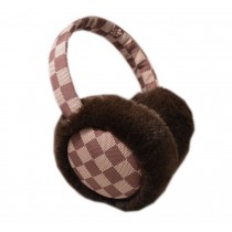 Brown Plaid Earmuff for Mens Winter Ear Cover