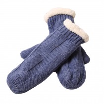 Keep Warm Solid Color Fingerless Gloves Full Finger Ski Gloves Knitted Glove