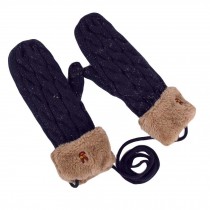 Ski Gloves Outdoor Knit Gloves Halter Winter Gloves Full Finger Mittens