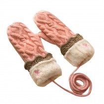 Knitted Glove Warm Winter Mittens Ski Gloves Thick Gloves Halter Gloves