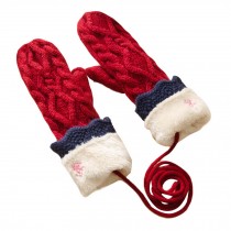 Winter Warm Mittens Full Finger Ski Gloves Warm Knitted Glove Unisex
