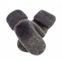 GREY, Woollen Gloves Lovely Best Winter Gloves Women Mitten to Keep Warm