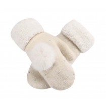 WHITE, Woollen Gloves Lovely Winter Gloves Women Mitten to Keep Warm