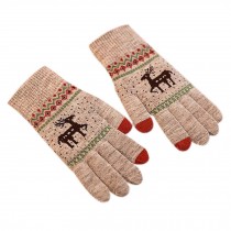 Winter Student Wool Gloves/Lovely Knitted Mittens/Telefingers Gloves/BROWN