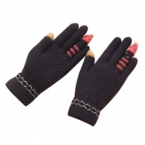 Cute Cartoon Gloves/Knitted Woolen Gloves/Fingers Gloves for Girls/Royal Blue