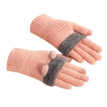 Winter Fashion Gloves/Knitted Woolen Gloves for Girls/Cute Cartoon Gloves/PINK