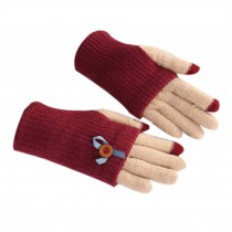 Lovely Knitted Woolen Gloves/Touch Screen Gloves/Great Gift for Lovers/ RED