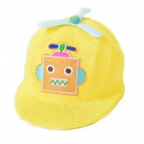 Baby Boys Straw Hat Yellow Robot Baseball Cap 3-6 Months