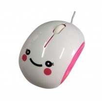 Creative Gifts Girl's Cartoon Wired Mouse USB Optical Mouse WHITE & ROSE