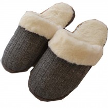 Winter Warm Home Cotton Slippers/Soft Sole Lovers Slippers Shoes, Black