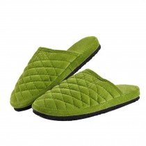 Winter Warm Home Cotton Slippers/Soft Gridding Lovers Slippers Shoes, Green