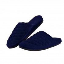 Winter Warm Home Cotton Slippers/Soft Gridding Lovers Slippers Shoes, Blue
