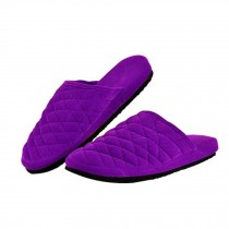 Winter Warm Home Cotton Slippers/Soft Gridding Lovers Slippers Shoes, Purple
