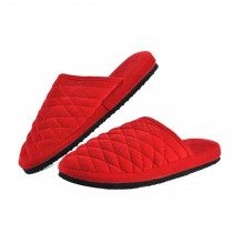 Winter Warm Home Cotton Slippers/Soft Gridding Lovers Slippers Shoes, Red