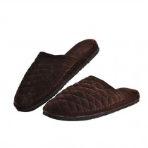 Winter Warm Home Cotton Slippers/Soft Gridding Lovers Slippers Shoes, Coffee