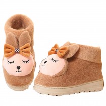 Winter Cartoon Shy Rabbit Warm Home Cotton Slippers Shoes With Heels, Yellow