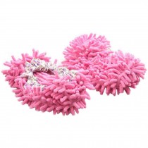 One Pair Multi-Function Chenille Fibre Washable Dust Mop Slippers(Pink)