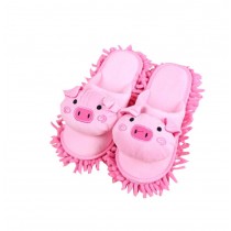 Pink Pig Lazy Wipe Slippers Floor Slippery Soles Removable Cleaning Slippers