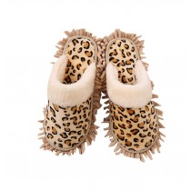 Leopard Lazy Wipe Slippers Floor Slippery Soles Removable Shoe Cleaning Slippers